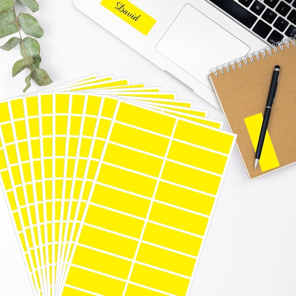 8573 Color Coding Labels,400 PCS 1" x 3" Yellow Rectangular Colored Labels - Picture 4 of 6